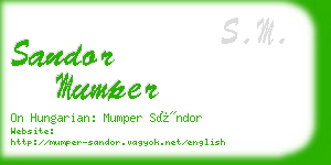 sandor mumper business card